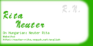 rita neuter business card